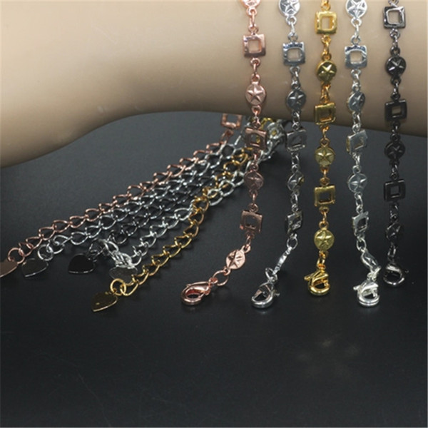 BoYuTe Factory Direct Sale 5 Pieces 5 Colors Plated Handmade Chain Link Bracelet Women Jewelry Findings & Components