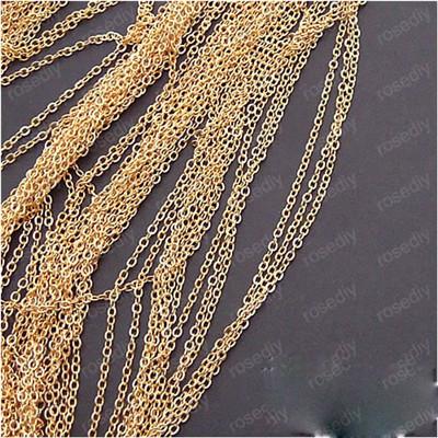 jewelry accessories gold chains diy brass silver plated flat 0 cross small thin for tassels clothes bracelets necklaces making 1.5mm 100m