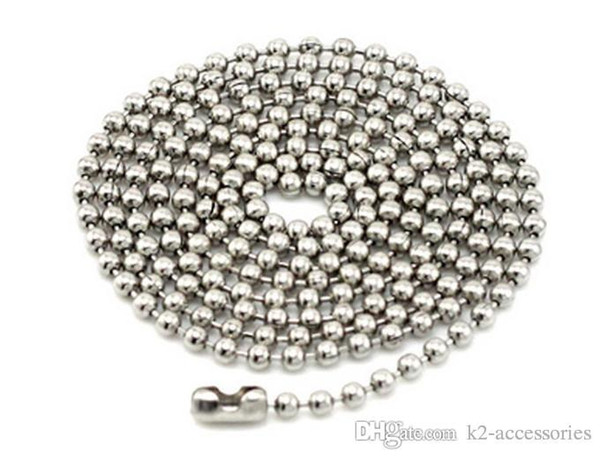 CHEAPEST! 100pcs/lot silver tone 2.4mm Beaded Ball Chains Necklace 60cm for jewelry making