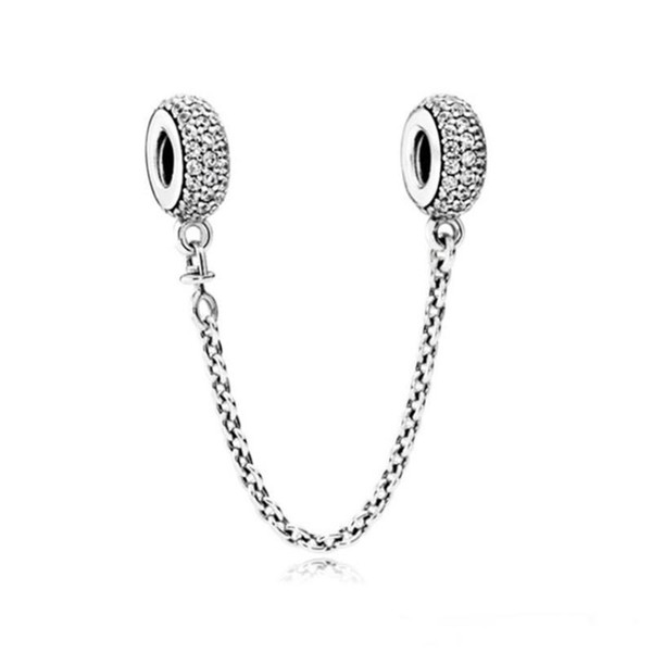 Alloy Charm Bead Safety Chain Fashion Women Jewelry Silver For Bracelet European Style