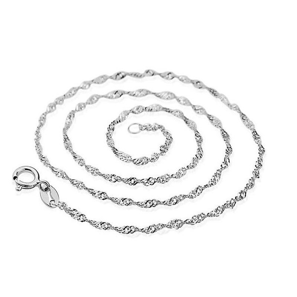 New arrival 16'' 18'' inch Water wave twisted chain fashion charm chains High Quanlity 925 silver plated Necklaces for D