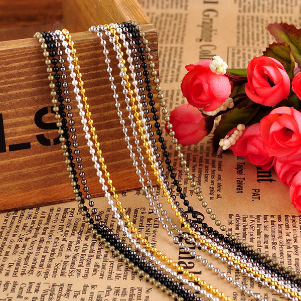 100pcs 70cm Length Top quality Dog Tag Chains ,2.4mm and 1.5mm Ball Bead Chain Ball Chains for Necklaces Key chain 70cm