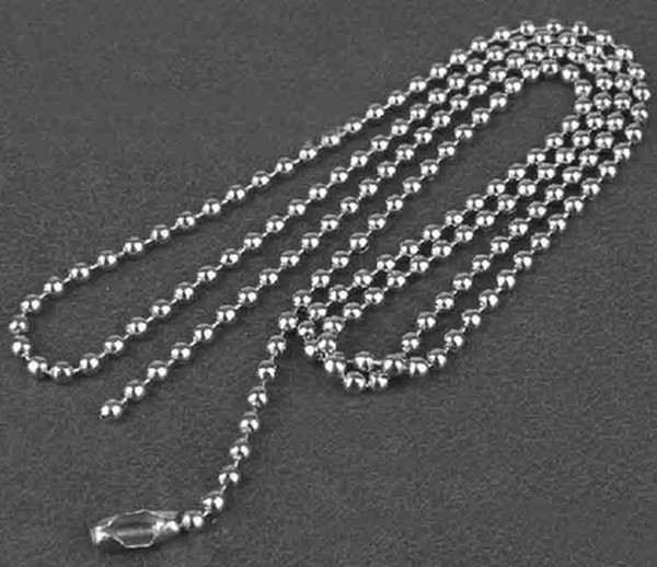 new stainless steel necklace diy fashion 2.4mm*60cm bead chains for necklaces jewelry