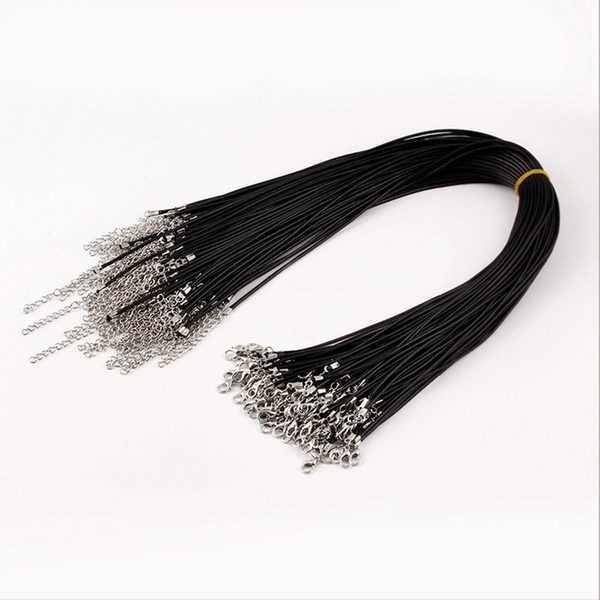 Cheap DIY Jewelry Cord Components Wax Leather Snake Necklace black Wax and Wire Lobster Clasps Chains wholesale USA String Rope Wire 50cm UK