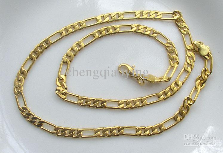 Brand new fashion 18.1 inch 18K gold plated 3:1 design men's necklace & chain & jewellery