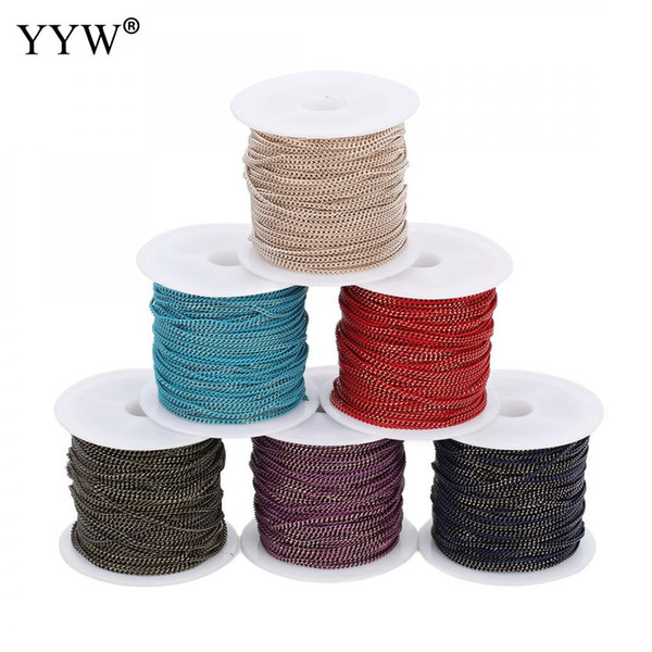 wholesale 10yards1.5mm New Factory Price 15 Colors Necklace Link Brass Curb Chain Findings Brass Bulk For Diy Jewelry Making Materials