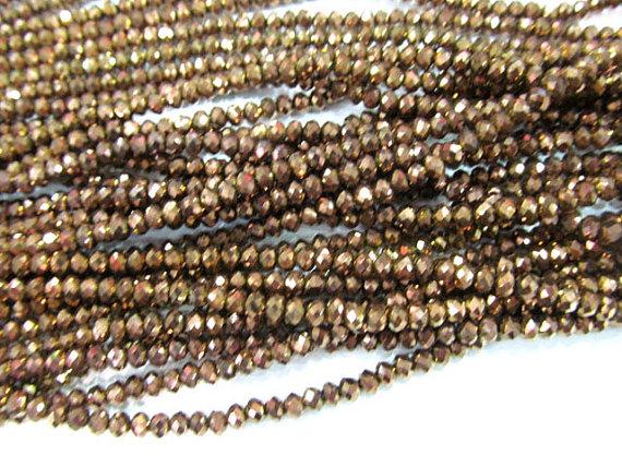 free ship--10strands 3x4 4x6 mm crystal like swarovski bead rondelle abacus faceted brass gold bronze loose beads