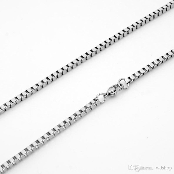 Wholesale 3mm Stainless Steel Necklace High Qulity Titanium Steel Chain Box Chain For DIY Pendant Necklace Making