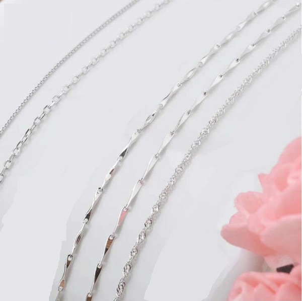 2018 silver chain link pendants link chain 45 cm silver color chain five styles new arrival