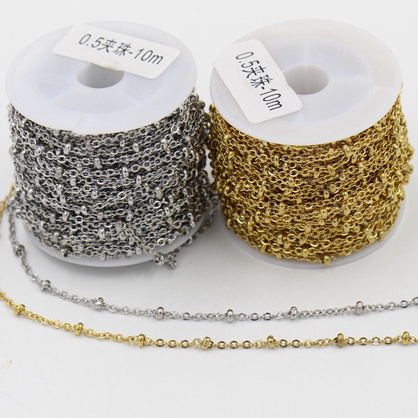 10M/Piece 2mm Width Clip beads stainless steel Cross chain for DIY Necklaces Bracelets Jewelry Making Accessories