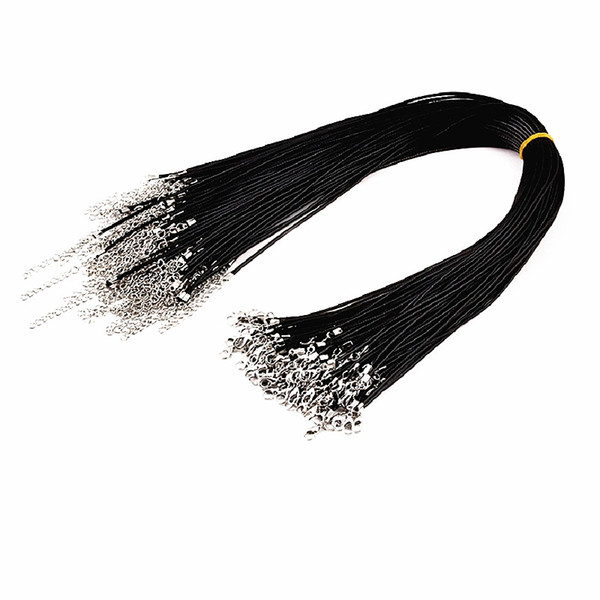 brand New 100PCs black pu leather 1.5mm chain necklaces jewelry accessories wholesale mixed bulk lots