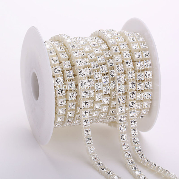 10yards 6mm crystal rhinestone pearl chain DIY garland wedding decoration pearls bead chain