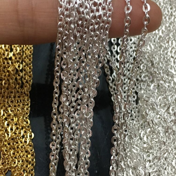 100m/lot 2.1*3.1mm metal base chains for DY Necklace bracelet Material metal flattened cross chain Accessories Silver/gold Color