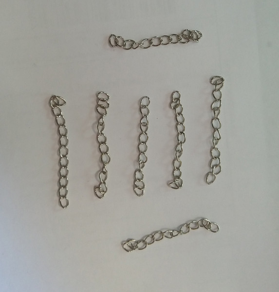 DIY Jewelry Accessories 50mm x 3.5mm Silver Extender Chain for Jewelry Necklace Bracelet Anklet Nickel free 1000 piece