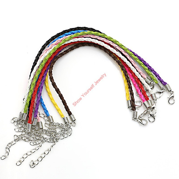 10pcs/lot Chain Leather Bracelet Necklace Lobster Claps fit European Jewelry Making DIY Handmade Adjustable