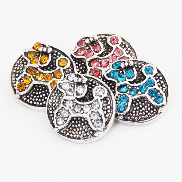 18mm 10pcs Fashion Crystal Animal Cartoon Snap Buttons for DIY Snap Bracelet Jewelry Pendants Sewing Tools Decorative Button