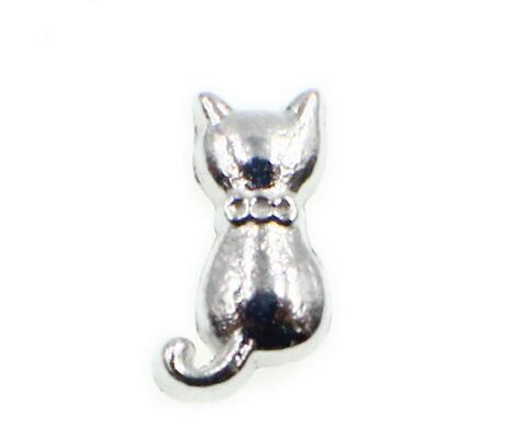 20PCS/lot Silver Color Cat Floating Locket Charms Fit For DIY Glass Living Magnetic Locket Jewelrys As Gift