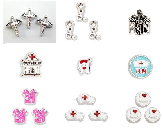 Multiple Choice 20PCS/lot Hospital Nurse Medical Symbol Floating Locket Charms Fit For Memory Magnetic Locket Pendant Fashion Jewelrys