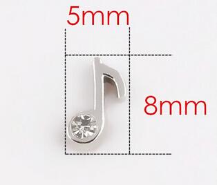 Wholesale 20PCS/lot Crystal Music Note DIY Charms Fit For Living Magnetic Floating Locket Jewelry Making