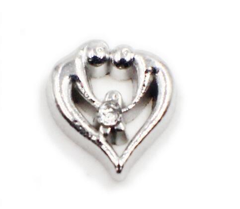 20PCS/lot Heart with Heart Floating Locket Charms Fit For DIY Glass Living Magnetic Locket Jewelrys As Gift