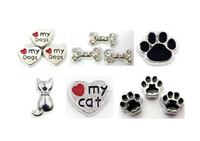 Multiple Choice 20PCS/lot Dog Cat Paw Bone DIY Floating Locket Charms Fit For Memory Magnetic Locket Pendant Fashion Jewelrys