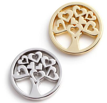 20pcs/lot Silver Gold Plated Heart Family Tree Floating Charms Window Plates Fit For Magnetic Memory Glass Locket