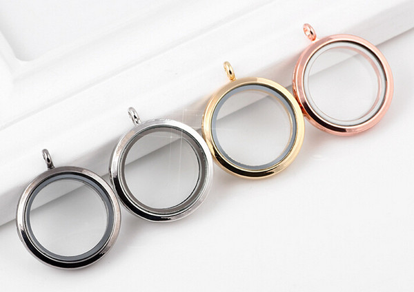 10PCS/lot 30MM Plain Round Magnetic Glass Living Floating Locket Pendant Fit For Chain Necklace 4Colors Wholesale