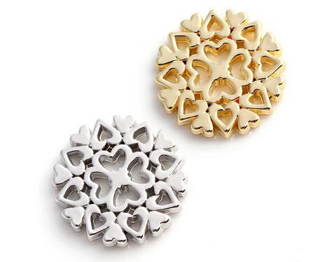 20pcs/lot 22MM Silver Gold Plated Round Heart Flower Locket Window Plates Fit For Magnetic 30MM Glass Floating Locket