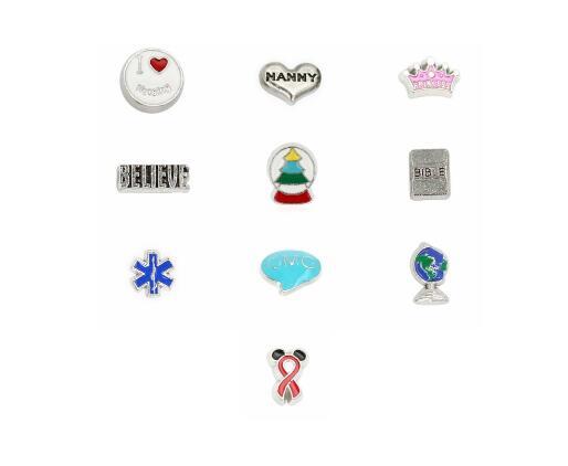 Multiple Choice 20PCS/lot Globe Crown Ribbon OMG Believe DIY Floating Locket Charms Fit For Memory Magnetic Locket Pendant Fashion Jewelrys