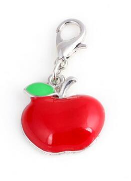 20PCS/lot Red Apple Floating Pendant Charms Fit For Magnetic Memory Locket Necklace Bracelet Jewelry Making