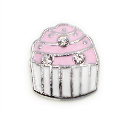 20PCS/lot Pink Cake DIY Charms Accessories Fit For Glass Living Magnetic Memory Floating Locket Jewelrys