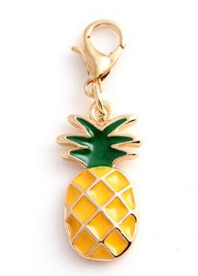 20PCS/lot Gold Plate Pineapple Floating Pendant Charms Fit For Magnetic Memory Locket Necklace Bracelet Jewelry Making