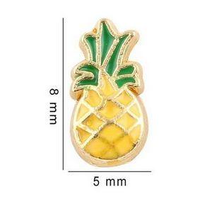 20PCS/lot Pineapple Floating Locket Charms Fit For Glass Magnetic Memory Floating Locket Pendant Jewelrys Making