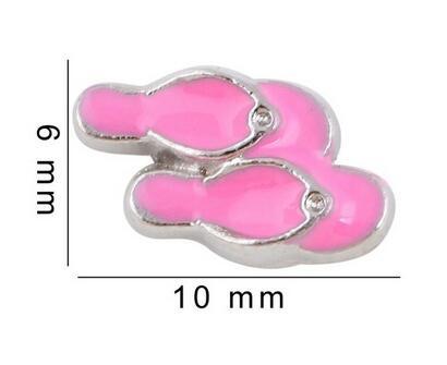 20PCS/lot Slipper Flip Flops Floating Locket Charms Fit For Magnetic Glass Living Memory Locket Fashion Jewelrys