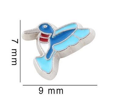 20pcs/lot Enamel Animal Bird Floating Locket Charms Fit For Glass Living Memory Locket DIY Jewelry Findings