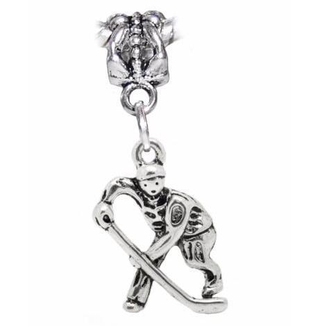 Vintage Silver Snowflake Hockey Player Ballerina Fish Hat Rabbit Hummingbird Cross Leaf Panda Charms Pendant Jewelry Bracelet