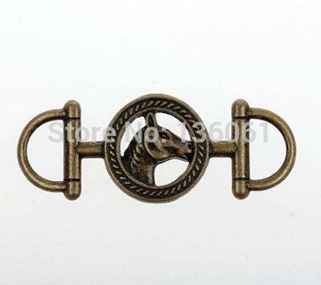 200PCs Vintage Bronze Horse Connector Charms Pendants Fit Bracelets Fashion Jewelry Making Craft DIY 43*16.5mm A010