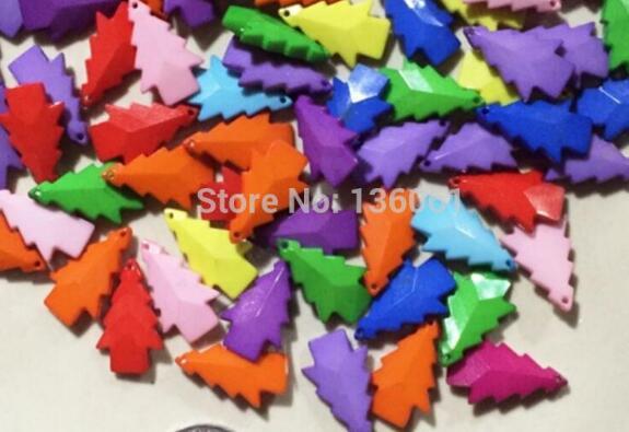 Mixed Color Acrylic Christmas Tree Charms Pendants Jewelry Making Bracelet Necklace Fashion Popular Jewelry Findings Accessories DIY V157