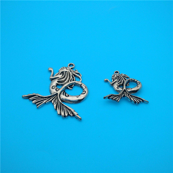 Mixed Tibetan Silver Mermaid Charms Pendants Jewelry Making Bracelet Necklace Fashion Popular Jewelry Findings & Components Accessories V150