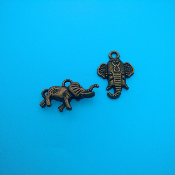 Mixed Tibetan Bronze Plated Elephant Charms Pendants For Jewelry Making Findings Bracelets Handmade Accessories DIY Gifts HOT 200 pcs V102