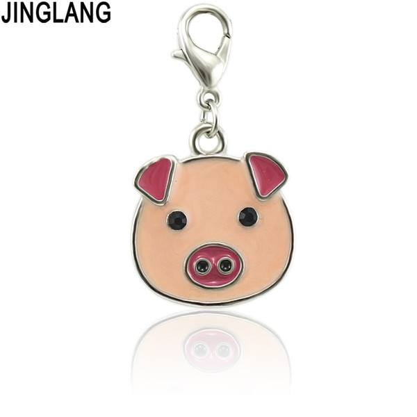 JINGLANG Hot Animal Charm Boy And Girl Pendant Charm Fit Original Pig Charm Bracelet Fine Jewelry