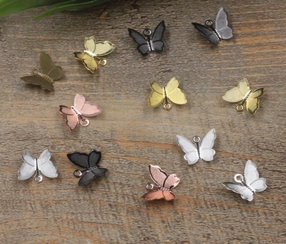 500 Pcs 7 Colors 11x13MM European Butterfly Charms Wholesale Brass Material newest DIY Jewelry Vintage Pendant Charms