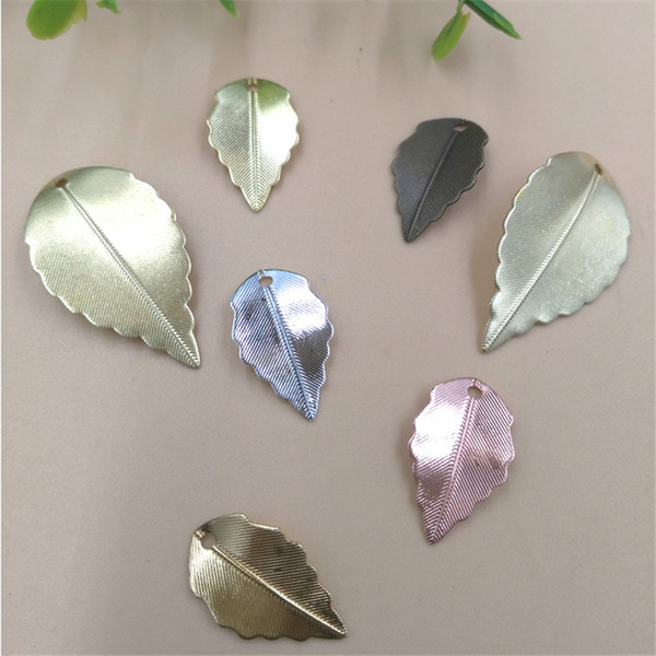 BoYuTe 100Pcs 7 Colors 10*17MM 16*25MM Hot sale Leaf Charm Metal Brass Scrapbooking & Stamping DIY Jewelry Accessories