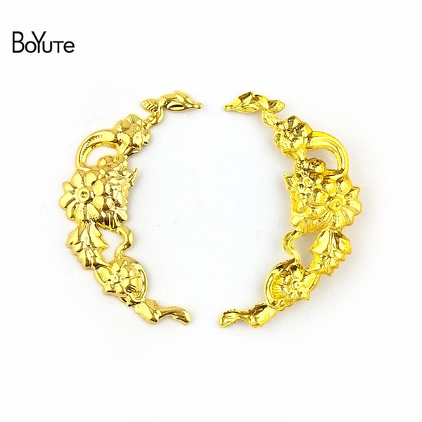 100 Pcs 40mm European Flower Base Wholesale Vintage Style Handmade Brass Material DIY Jewelry Findings & Components