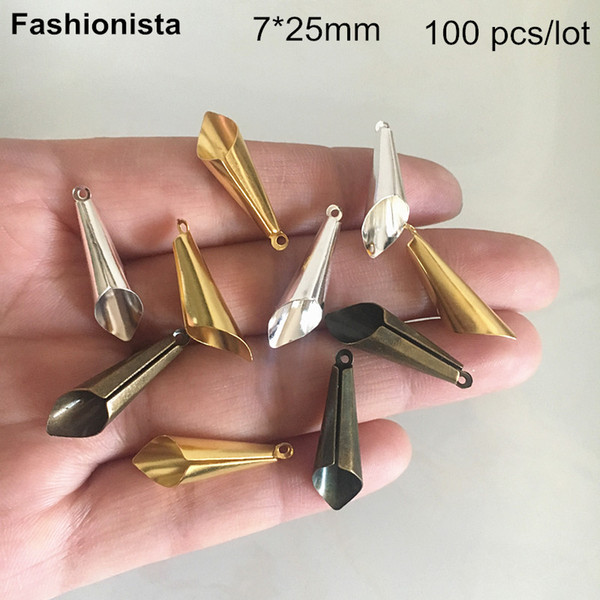 100 pcs Loudspeaker Shape Charms 7*25mm Gold-color,Silver-color,Bronze,Handmade Crafts Materials,DIY Jewelry Supplies,Findings