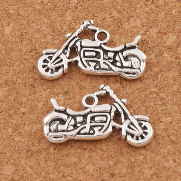 Motorcycle Spacer Charm Beads Pendants 120pcs/lot 24.5x14.3mm Antique Silver Alloy Handmade Jewelry DIY L494 LZsilver