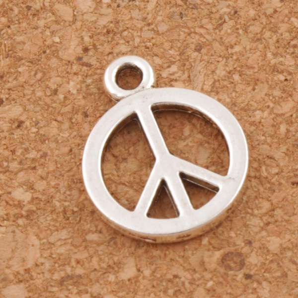 Smooth Peace Sign Charms Pendants 200pcs/lot Antique Silver Small Jewelry DIY L246 18.2x14.2mm