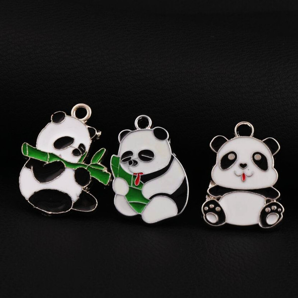 Small Panda Animal Charm Beads Pendants 42pcs/lot 3styles Stylish Pretty Three Models Enamel Lovely 24mm*30mm L1725