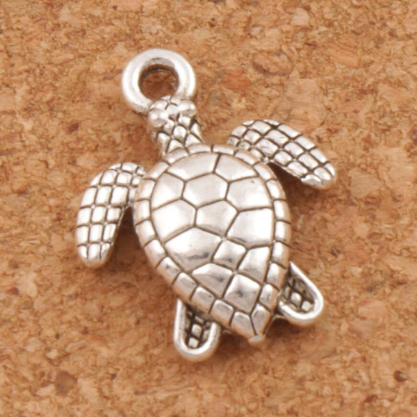 Sea Turtles Tortoise Charms Pendants 200Pcs/lot 12x15mm Ancient Silver Jewelry Findings Components Jewelry DIY Fit Necklace Bracelets L1176