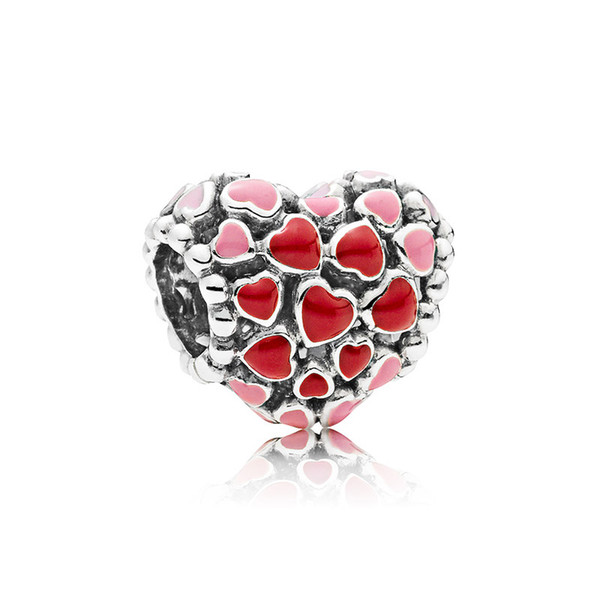 Authentic 925 Sterling Silver Red Heart Charms Jewelry Accessories European Beads Original box for Pandora Bracelet Charms